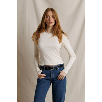 PERFECT WHITE TEE IVANNA L/S RIB
