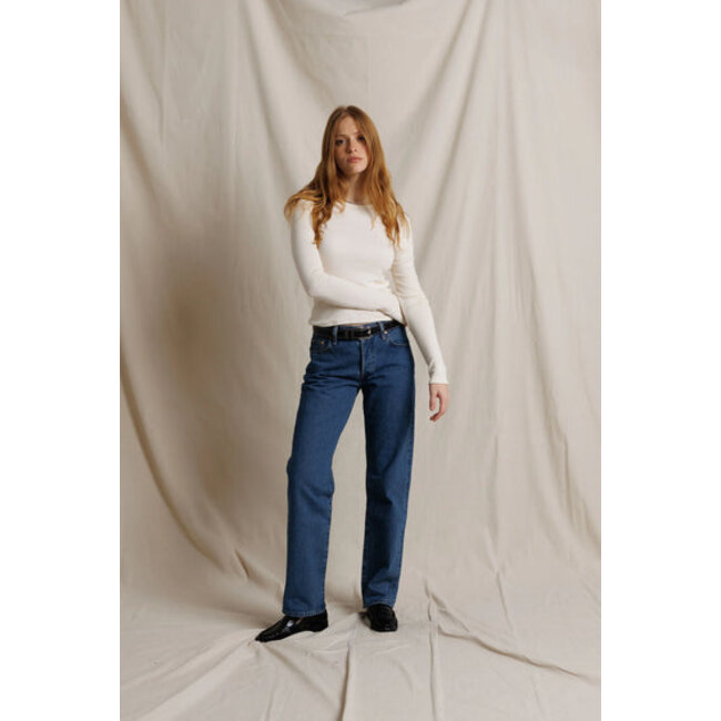 PERFECT WHITE TEE IVANNA L/S RIB