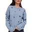 BELLA DAHL EMBROIDERED CREWNECK SWEATER