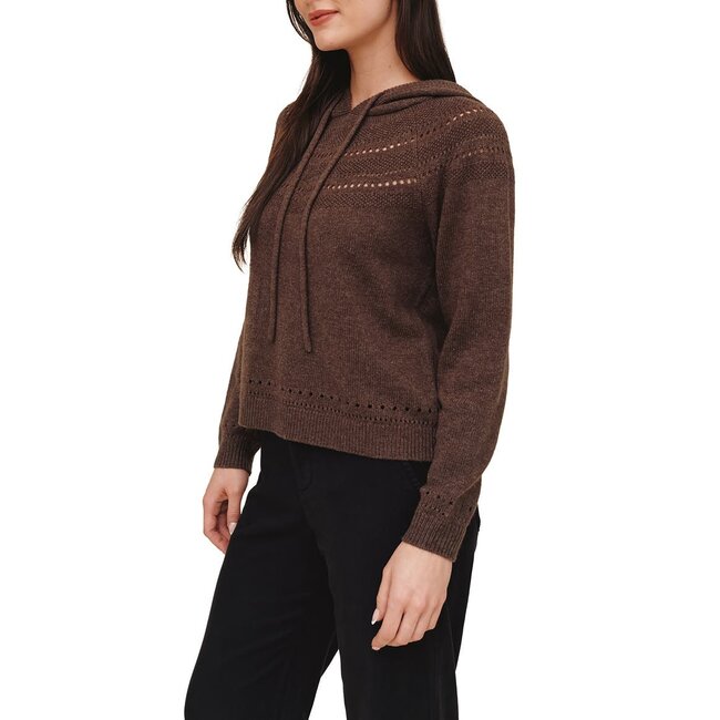 BELLA DAHL POINTELLE FAIRISLE KNIT HOODIE
