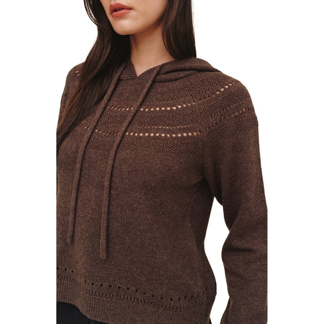 BELLA DAHL POINTELLE FAIRISLE KNIT HOODIE
