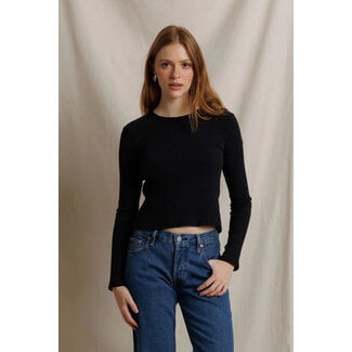 PERFECT WHITE TEE FLORA LONG SLEEVE RIB