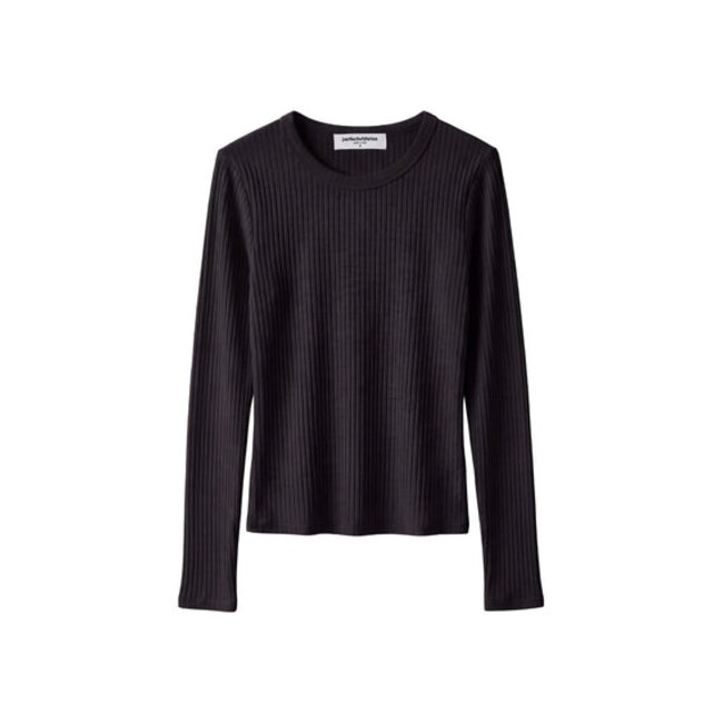 PERFECT WHITE TEE FLORA LONG SLEEVE RIB