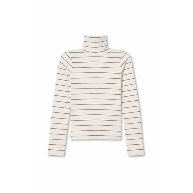 PERFECT WHITE TEE CINDY STRIPE TURTLENECK
