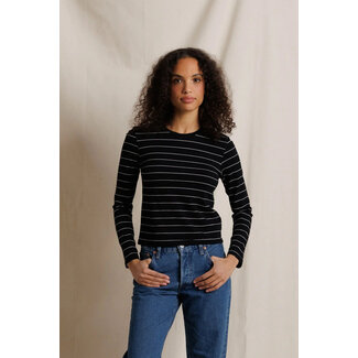 PERFECT WHITE TEE LISA L/S STRIPE TEE