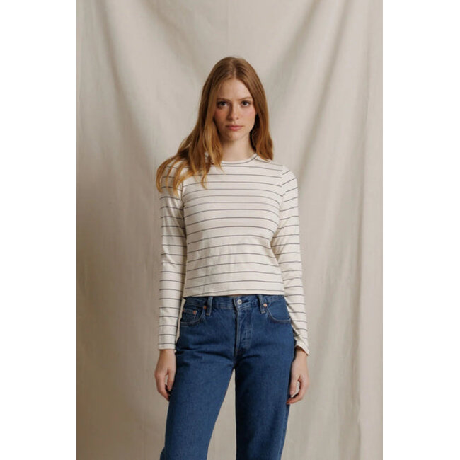 PERFECT WHITE TEE LISA L/S STRIPE TEE