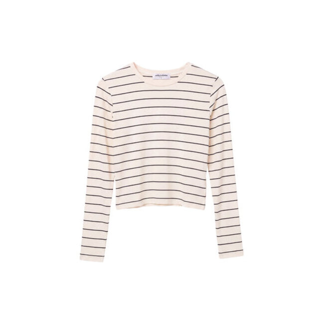 PERFECT WHITE TEE LISA L/S STRIPE TEE