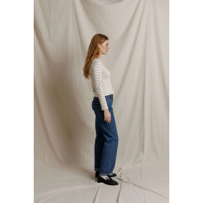 PERFECT WHITE TEE LISA L/S STRIPE TEE