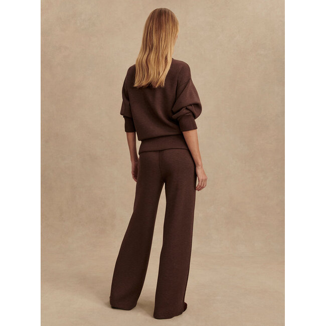 VARLEY COFFE BEAN MARL WIDE LEG PANT 30"