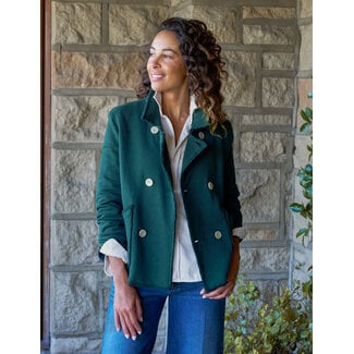FRANK & EILEEN MINI BELFAST PEACOAT IN PINE