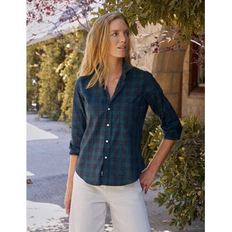 FRANK & EILEEN BARRY TAILORED BUTTON UP IN GREEN PLAID