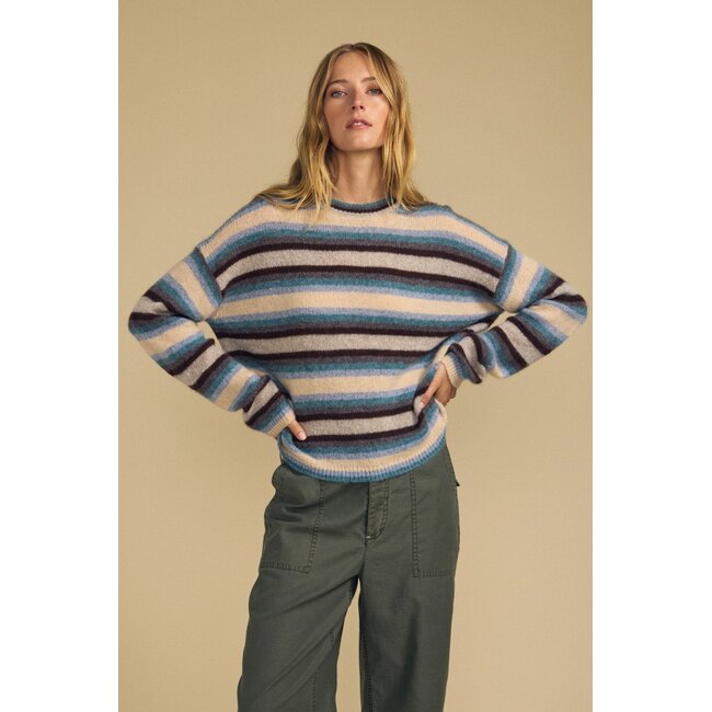 VELVET MAE07 L/S STRIPE SWEATER