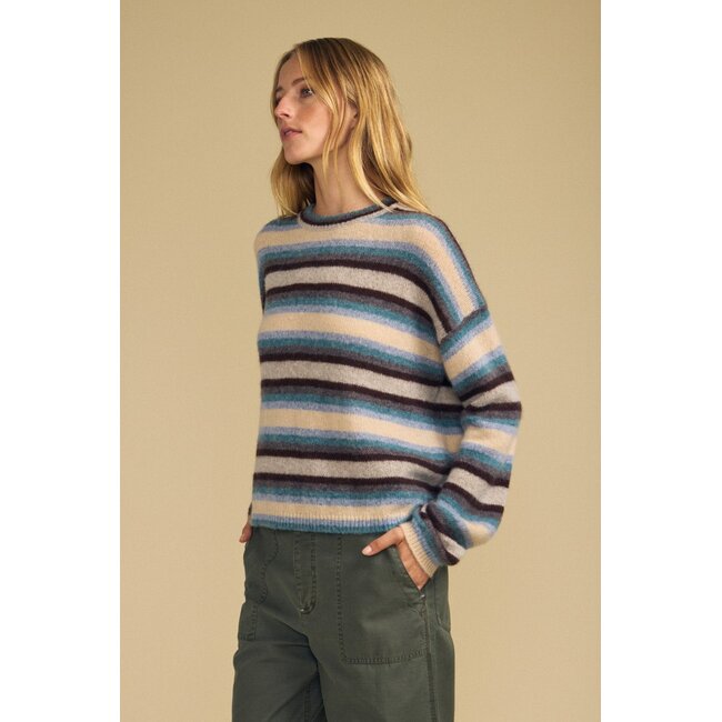 VELVET MAE07 L/S STRIPE SWEATER