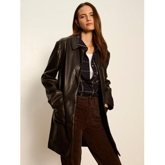 SANCTUARY VEGAN LEATHER CITY COAT