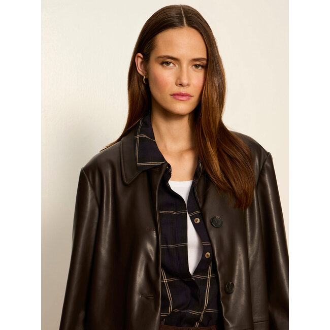 SANCTUARY VEGAN LEATHER CITY COAT