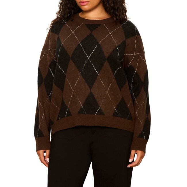 SANCTUARY ARGYLE CREW PULLOVER