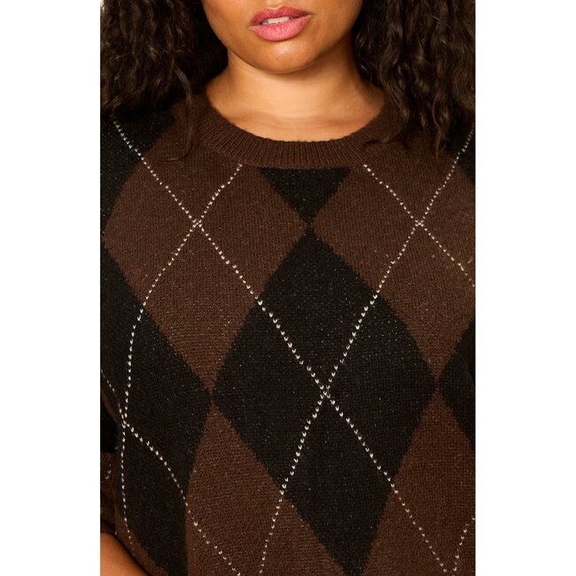SANCTUARY ARGYLE CREW PULLOVER