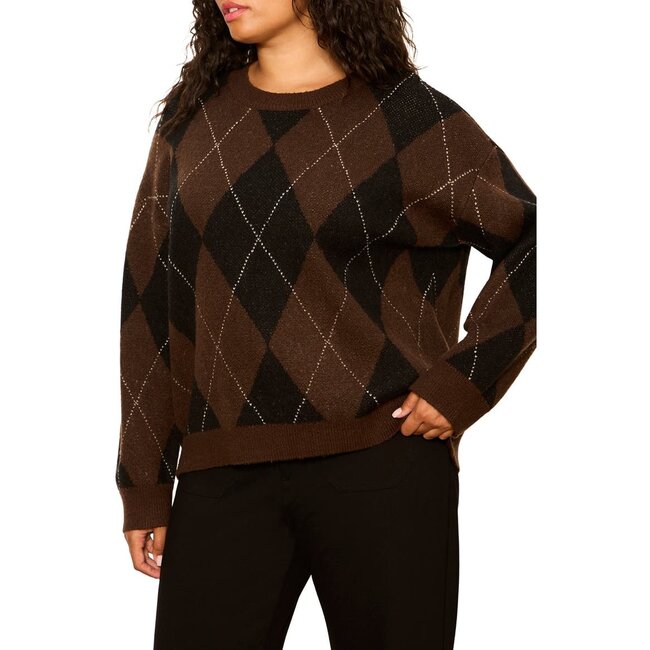 SANCTUARY ARGYLE CREW PULLOVER