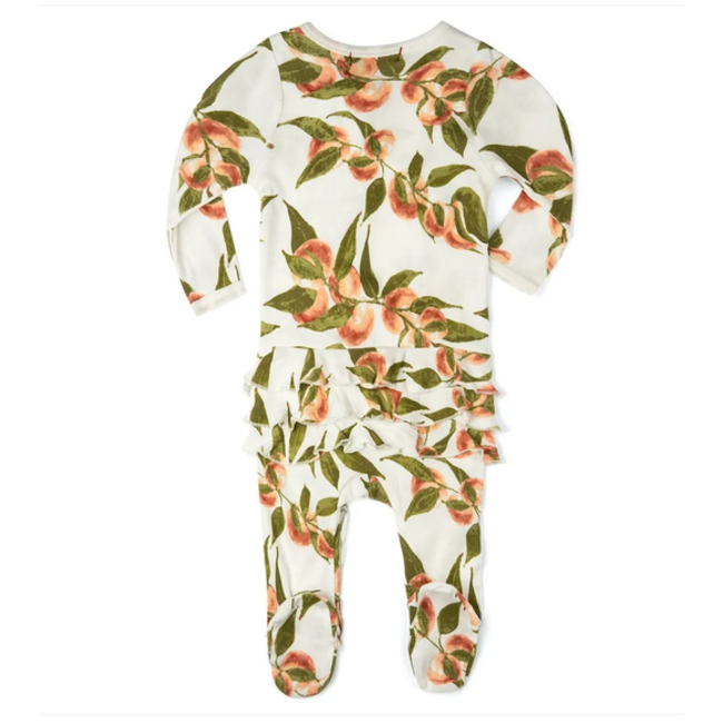 MILKBARN RUFFLE ZIPPER FOOTED ROMPER