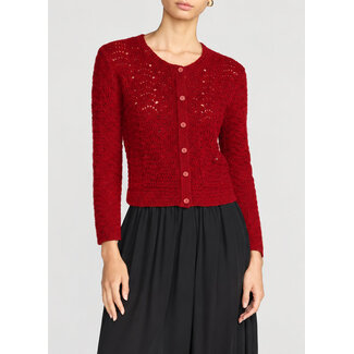 CHENILLE CARDI IN LIPSTICK