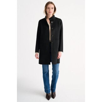 KINROSS BUTTON MOCK COAT BLACK