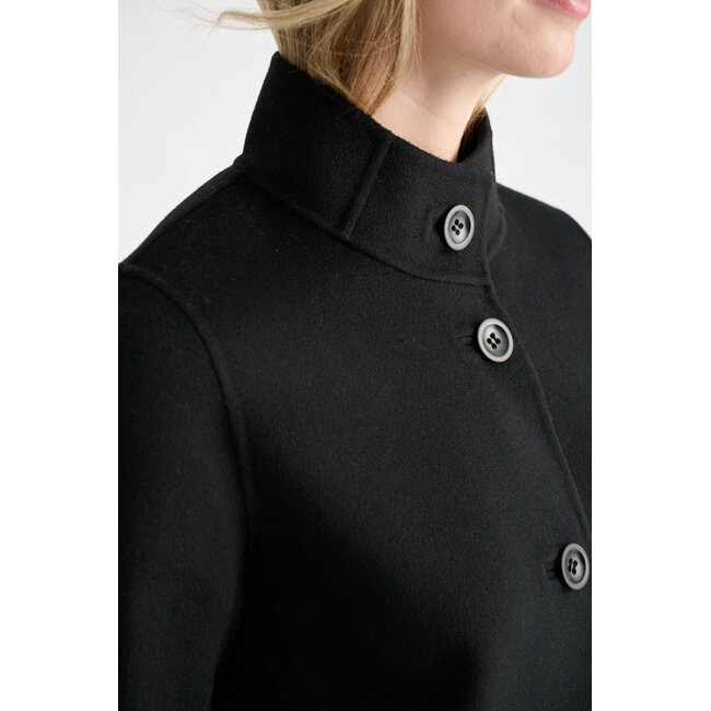 KINROSS BUTTON MOCK COAT BLACK