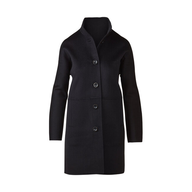 KINROSS BUTTON MOCK COAT BLACK
