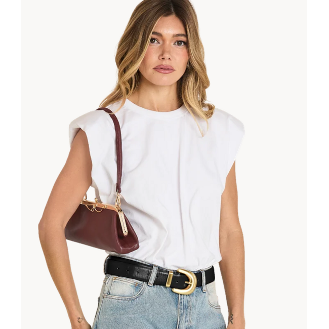 HAMMITT VIVIENNE SLIM CHERRYWOOD PEBBLE/GOLD