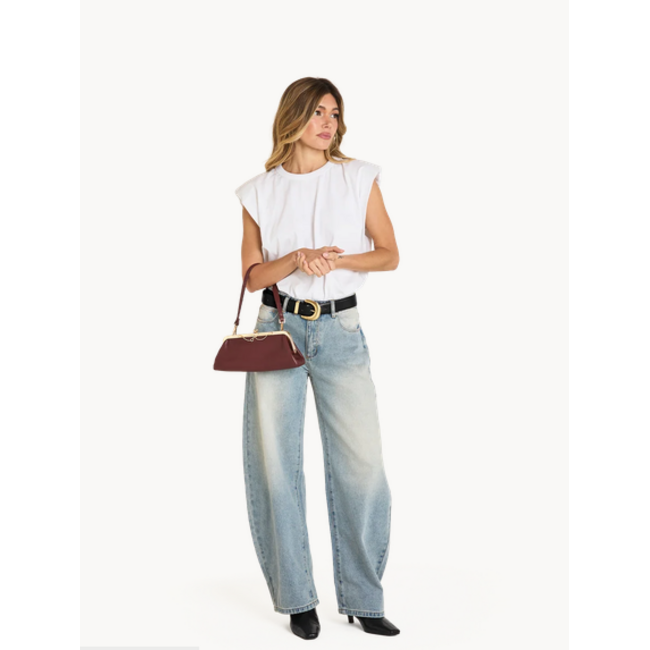 HAMMITT VIVIENNE SLIM CHERRYWOOD PEBBLE/GOLD
