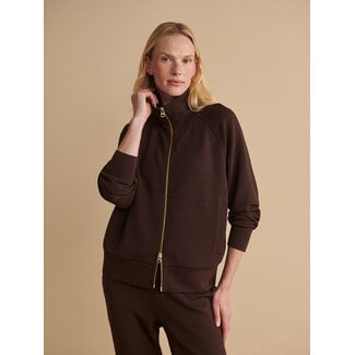 VARLEY TYDE ZIP THROUGH SWEAT COFFEE BEAN