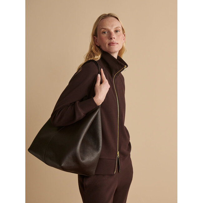 VARLEY TYDE ZIP THROUGH SWEAT COFFEE BEAN