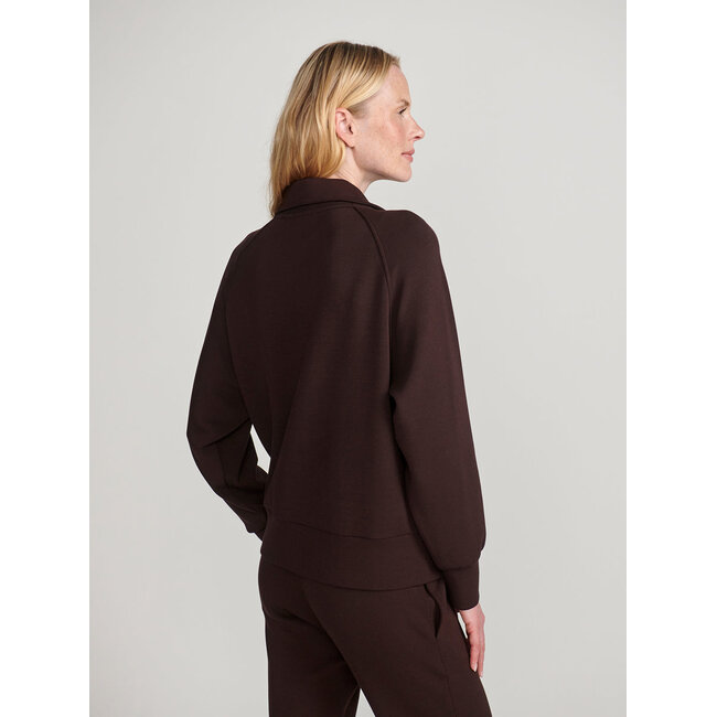 VARLEY TYDE ZIP THROUGH SWEAT COFFEE BEAN