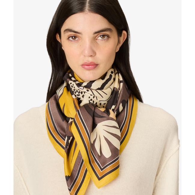 INOUITOOSH SQUARE PANTEO SCARF GOLDEN BROWN