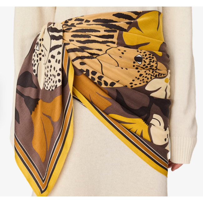 INOUITOOSH SQUARE PANTEO SCARF GOLDEN BROWN