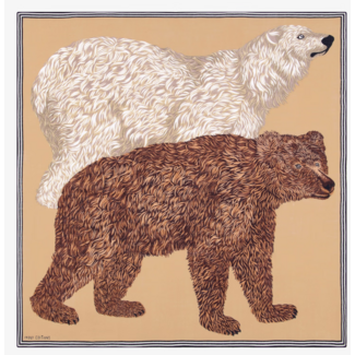 INOUITOOSH SQUARE OURS SCARF BEIGE