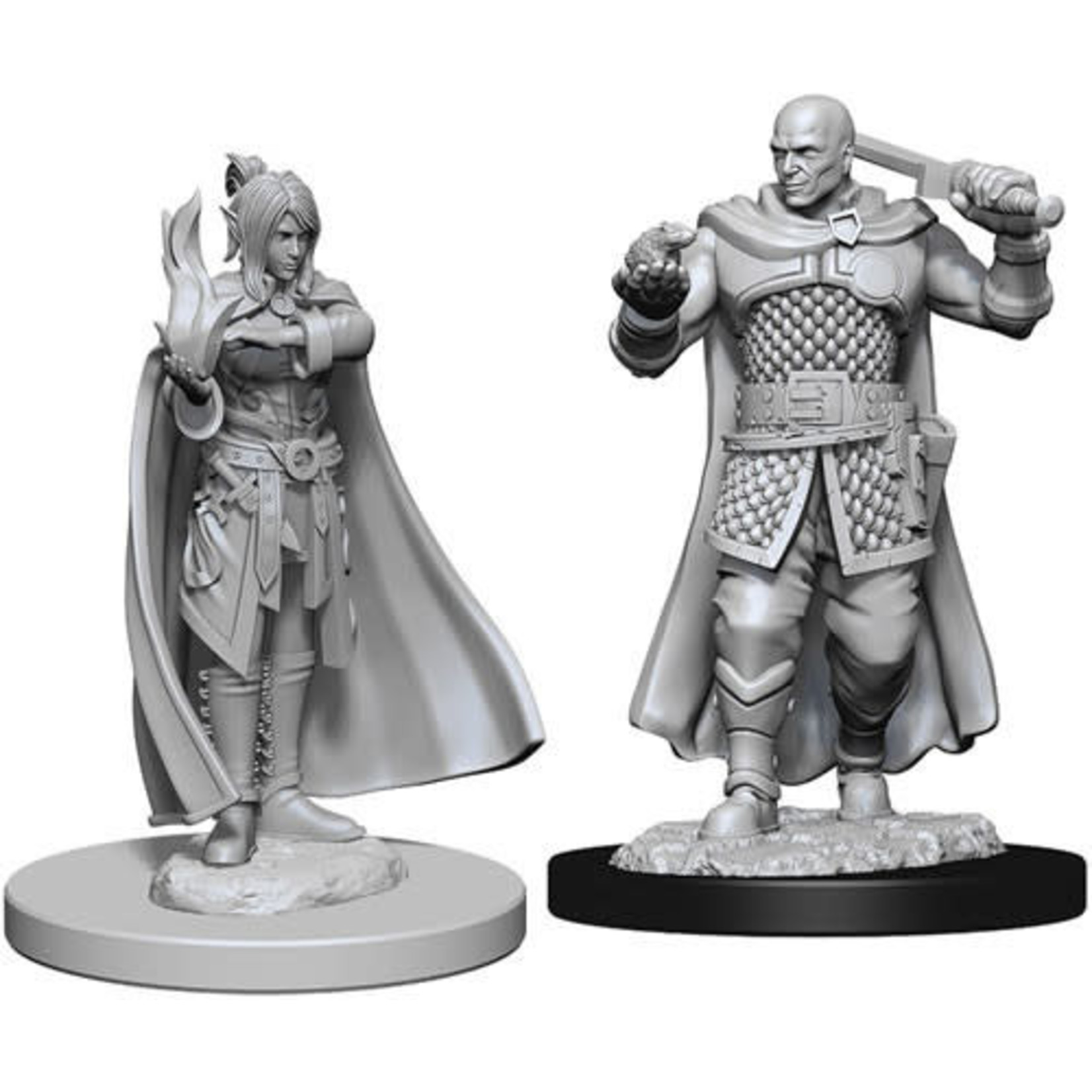 Unpainted Minis D&D | Human Ranger & Moon Elf Sorcerer | W07 | 73675