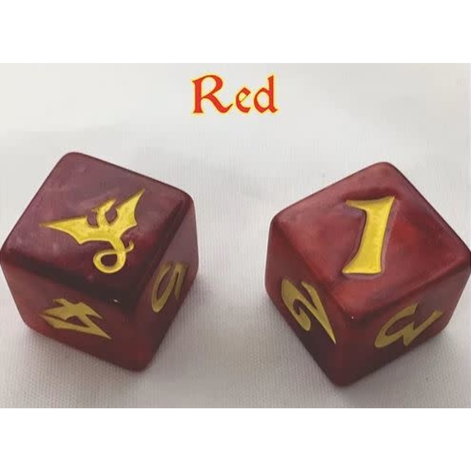 Oversize Dice: Dragons - d6 Red Dragon w/yellow ink 19mm