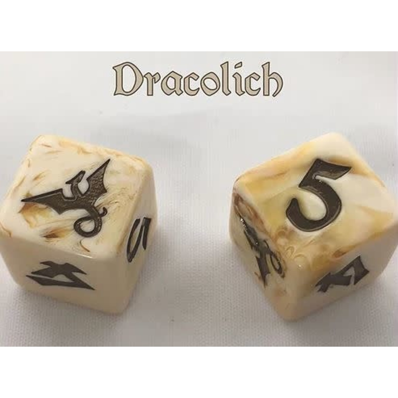 Oversize Dice: Dragons - d6 Dracolich w/brown ink 19mm