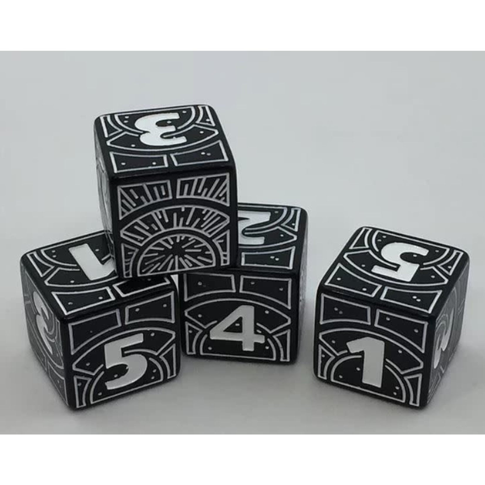 Oversize Dice: d6 Light Speed Black w/white ink 19mm