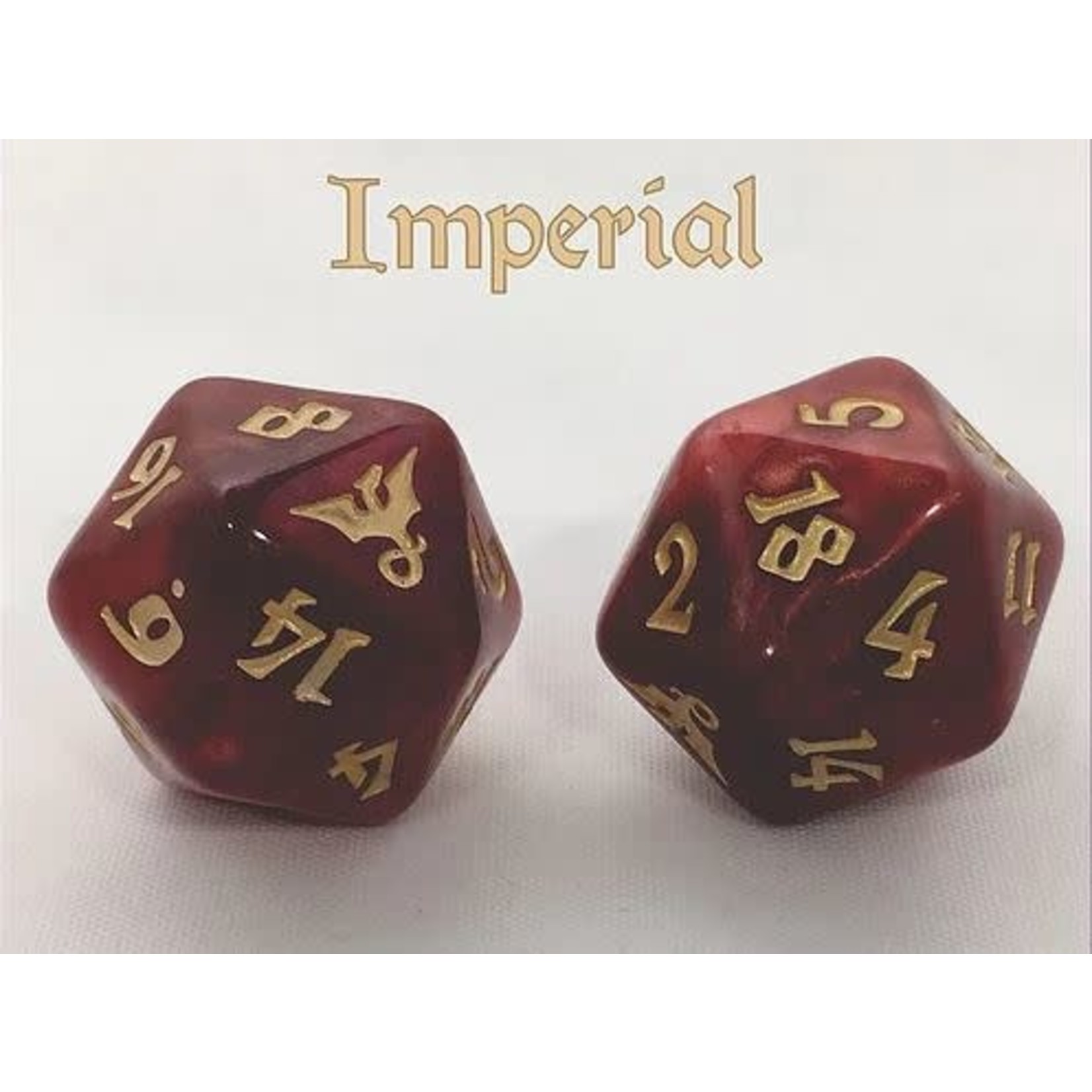 Oversize Dice: Dragons - d20 Imperial Dragon w/gold ink 23mm