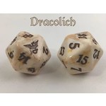 Oversize Dice: Dragons - d20 Dracolich w/brown ink 23mm