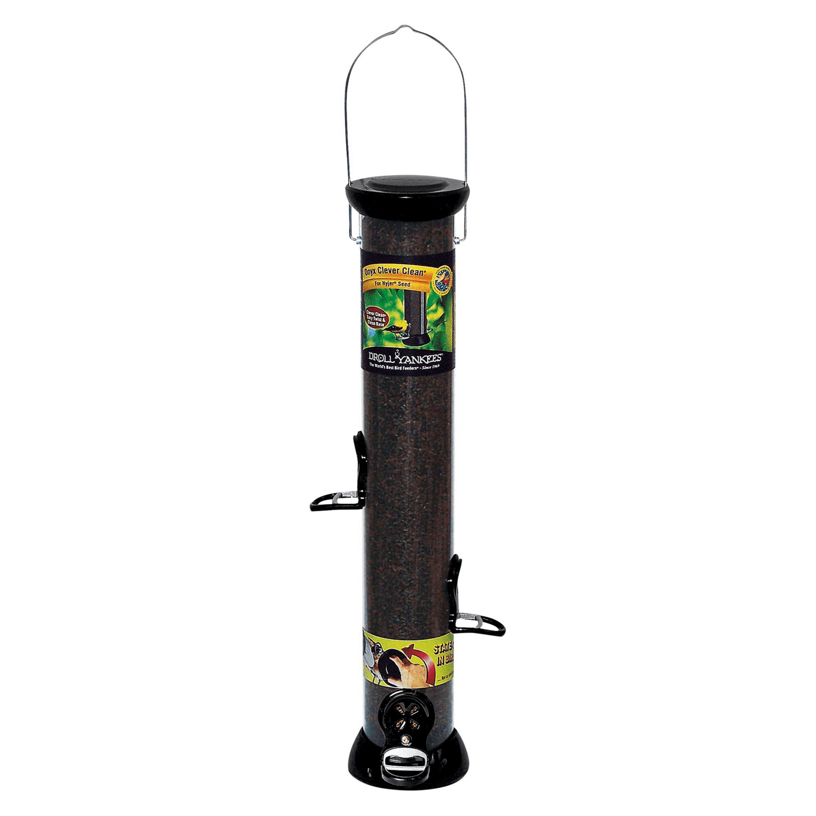 Onyx Clever Clean Nyjer Tube Feeder - 18" Black