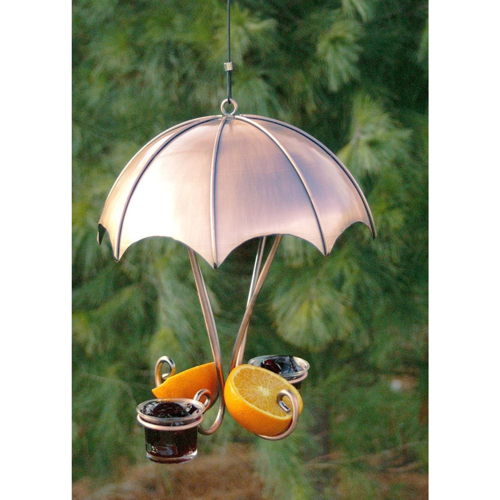 Brushed Copper Umbrella Oriole Feeder