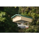 Upside Down Suet or Seed Cake Feeder - Hunter Green Driftwood