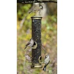 Quick Clean Base Seed Tube Feeder - Medium - Antique Brass