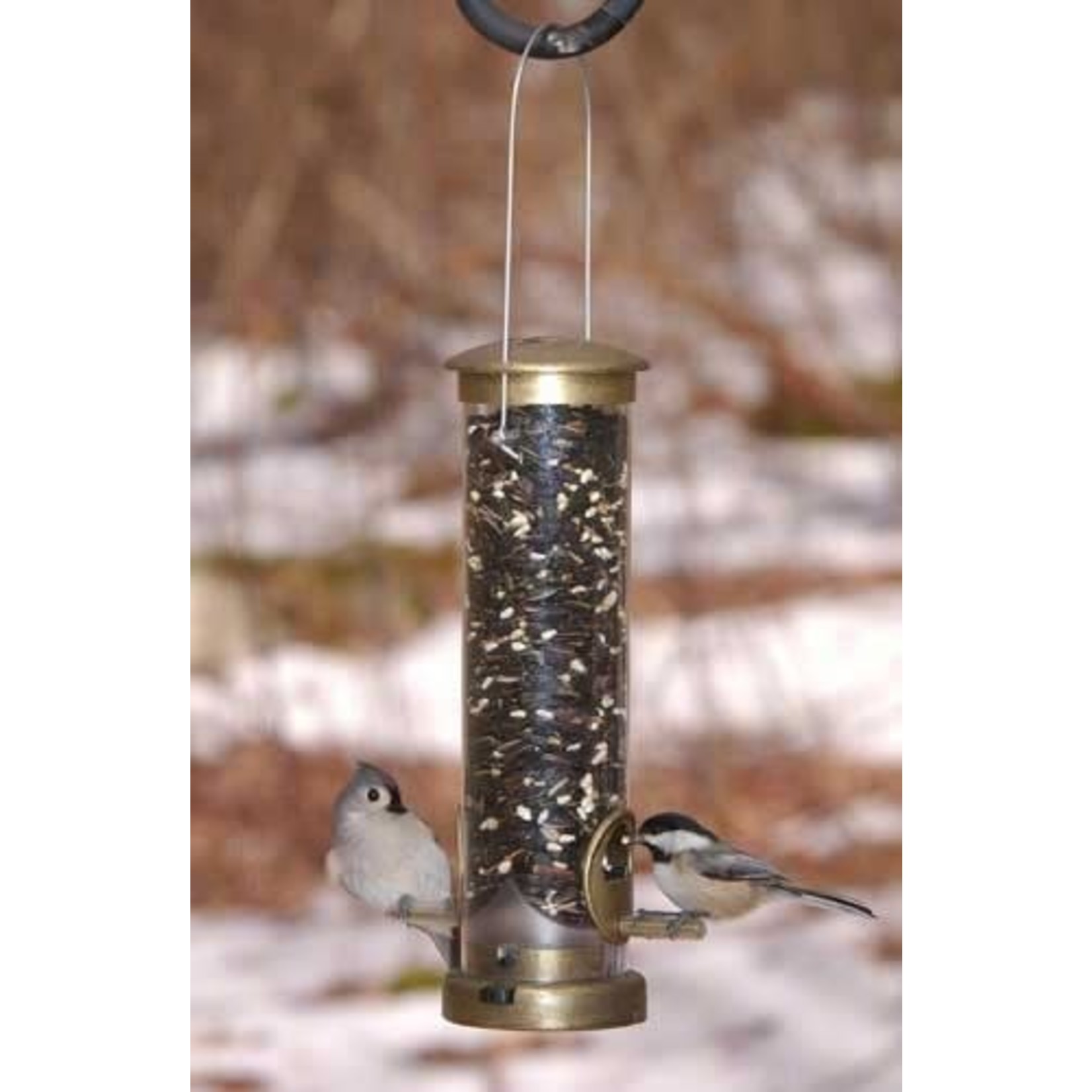 Quick Clean Base Seed Tube Feeder - Small - Antique Brass