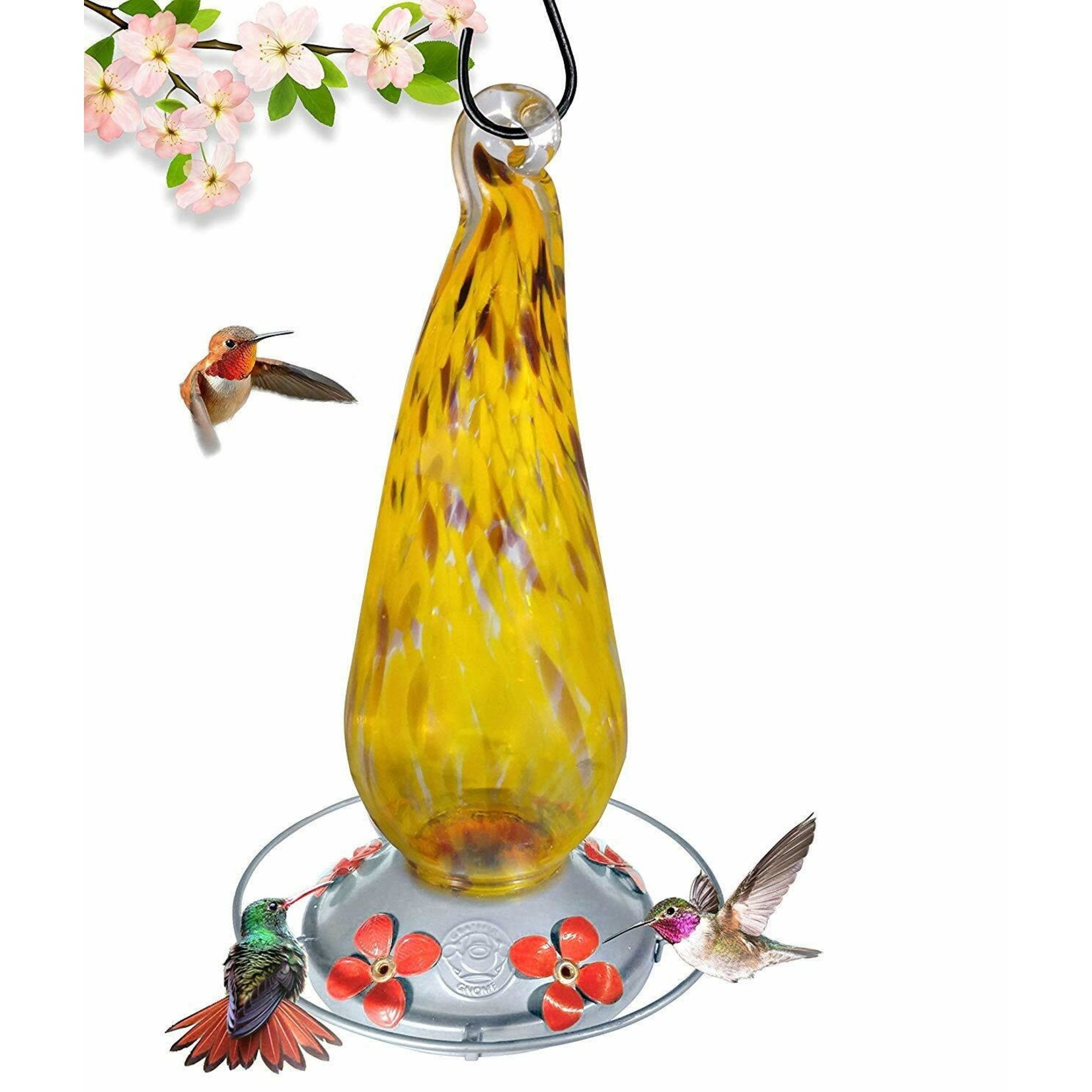 Tall Red and Yellow Daisies Hummingbird Feeder