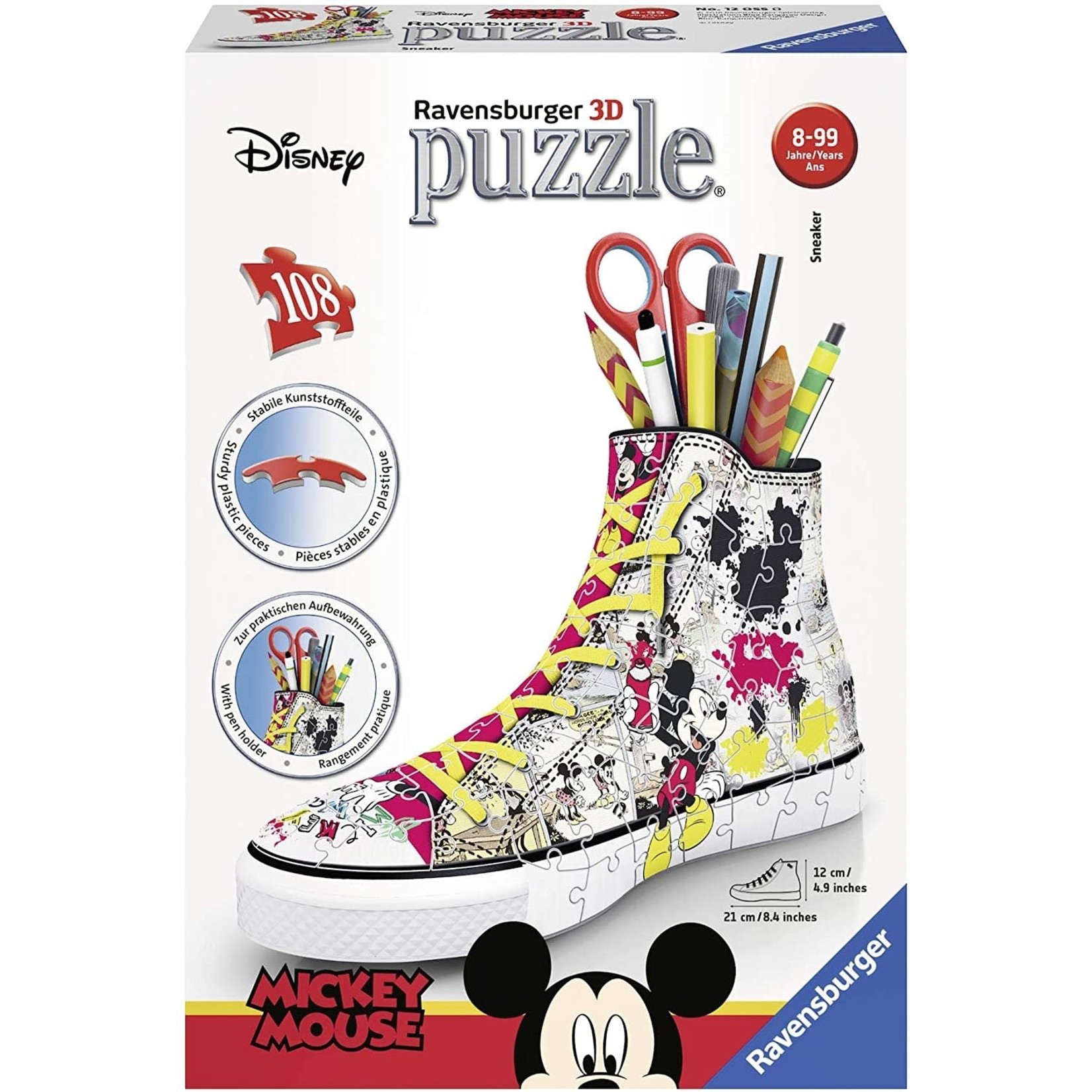 Disney Sneaker Mickey Mouse 108 Piece 3D Storage Puzzle