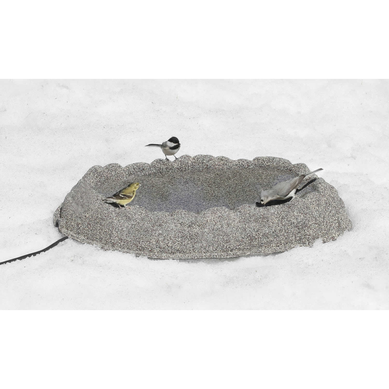 Heated Four Seasons Sand Coated Ground Bird Bath