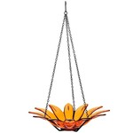 Daisy Hanging Bird Bath or Feeder 12" - Orange